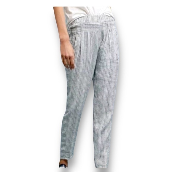 Anthropologie 100% Linen Striped Beach Pants, Womens Size Small - Picture 1 of 9